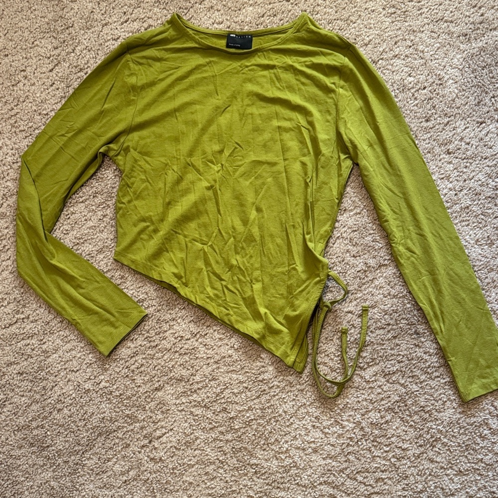 ASOS Olive Green Asymmetrical Long Sleeve Top